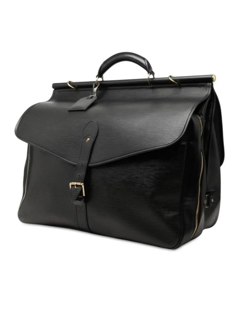 Louis Vuitton Epi Sac Chasse Boston Bag Black Leather